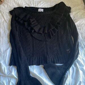 Vici Black Ruffled Sweater